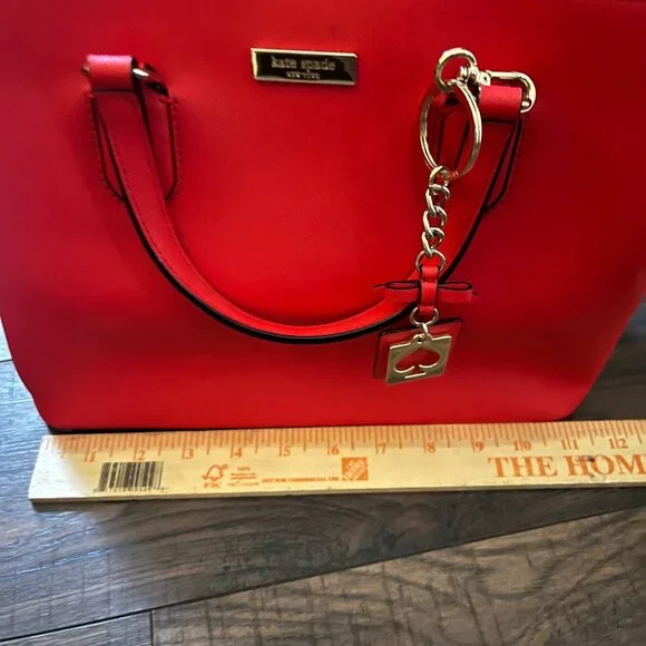 Kate Spade Crab Red Leather Laurel Way Evangelie Crossbody Satchel handbag Purse